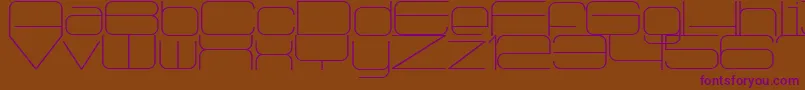 Radio1875-Schriftart – Violette Schriften auf braunem Hintergrund