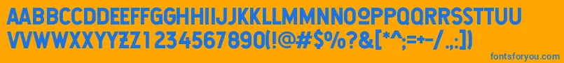 Hansief Font – Blue Fonts on Orange Background