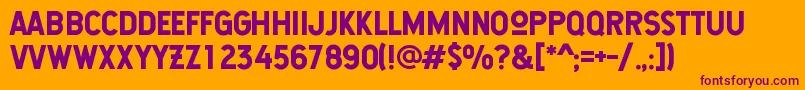 Hansief Font – Purple Fonts on Orange Background