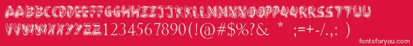 SketchPad Font – Pink Fonts on Red Background