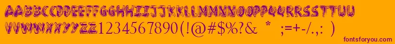 SketchPad-fontti – violetit fontit oranssilla taustalla