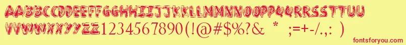 SketchPad Font – Red Fonts on Yellow Background