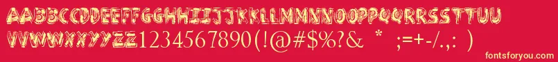 SketchPad Font – Yellow Fonts on Red Background