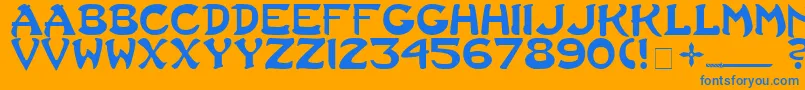 Lastninja Font – Blue Fonts on Orange Background