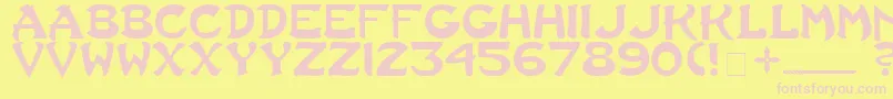 Lastninja Font – Pink Fonts on Yellow Background