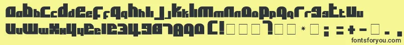 AlphaFlightSolidSmallCapsフォントについての詳細 フォントAlphaFlightSolidSmallCaps – 黒い文字の黄色い背景