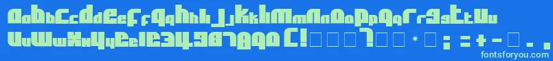 AlphaFlightSolidSmallCaps Font – Green Fonts on Blue Background