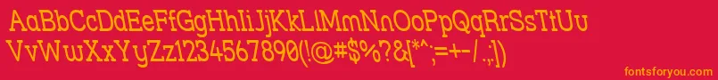 Strslrvn Font – Orange Fonts on Red Background