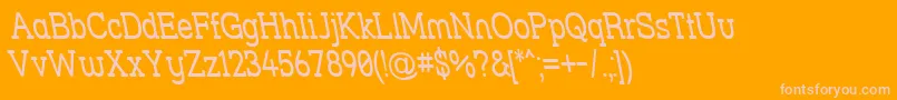 Weitere Informationen zur Strslrvn-Schriftart Strslrvn-Schriftart – Rosa Schriften auf orangefarbenem Hintergrund