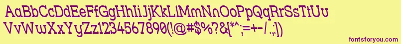 Strslrvn Font – Purple Fonts on Yellow Background