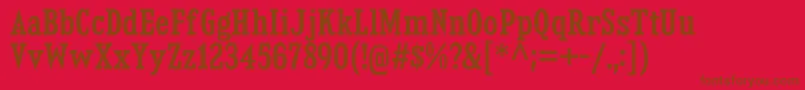 KingsbridgeCdSb-fontti – ruskeat fontit punaisella taustalla