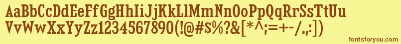 KingsbridgeCdSb Font – Brown Fonts on Yellow Background
