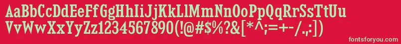 KingsbridgeCdSb Font – Green Fonts on Red Background