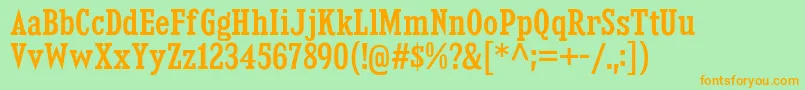 KingsbridgeCdSb Font – Orange Fonts on Green Background