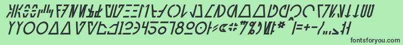 AurebeshCantinaItalic-fontti – mustat fontit vihreällä taustalla