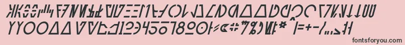 AurebeshCantinaItalic-Schriftart – Schwarze Schriften auf rosa Hintergrund