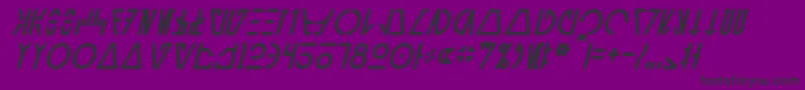 AurebeshCantinaItalic Font – Black Fonts on Purple Background