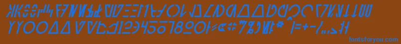 Шрифт AurebeshCantinaItalic – синие шрифты на коричневом фоне