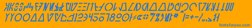 Шрифт AurebeshCantinaItalic – синие шрифты на оранжевом фоне
