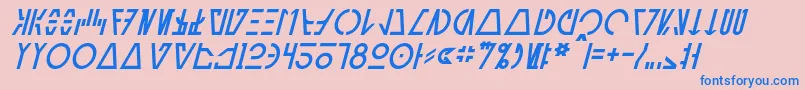 AurebeshCantinaItalic Font – Blue Fonts on Pink Background