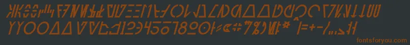 Шрифт AurebeshCantinaItalic – коричневые шрифты на чёрном фоне