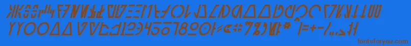 AurebeshCantinaItalic Font – Brown Fonts on Blue Background