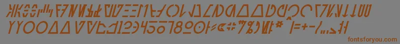 Шрифт AurebeshCantinaItalic – коричневые шрифты на сером фоне