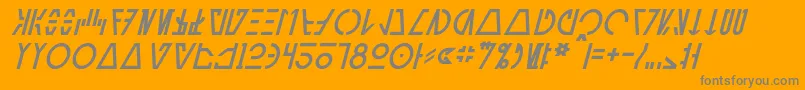 フォントAurebeshCantinaItalic – オレンジの背景に灰色の文字