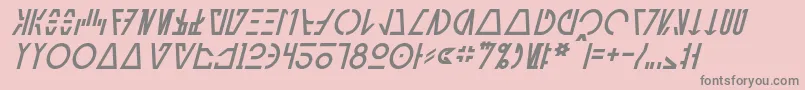 フォントAurebeshCantinaItalic – ピンクの背景に灰色の文字