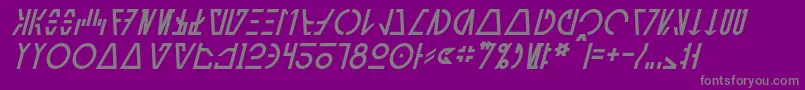 フォントAurebeshCantinaItalic – 紫の背景に灰色の文字