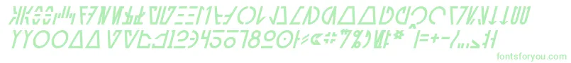 AurebeshCantinaItalic-fontti – vihreät fontit valkoisella taustalla