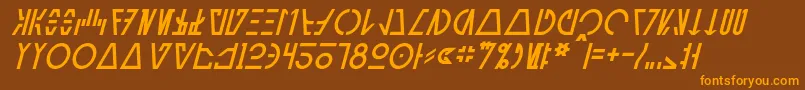 AurebeshCantinaItalic-fontti – oranssit fontit ruskealla taustalla