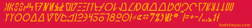 AurebeshCantinaItalic Font – Orange Fonts on Red Background