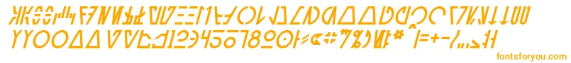 AurebeshCantinaItalic-fontti – oranssit fontit valkoisella taustalla