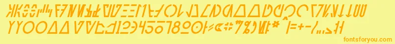 Шрифт AurebeshCantinaItalic – оранжевые шрифты на жёлтом фоне