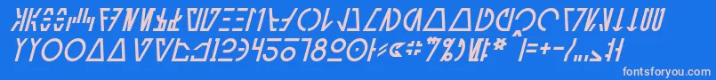 フォントAurebeshCantinaItalic – ピンクの文字、青い背景