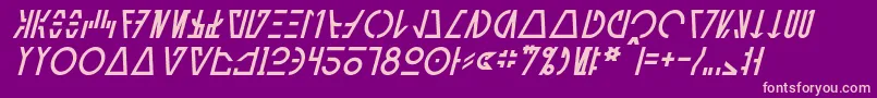フォントAurebeshCantinaItalic – 紫の背景にピンクのフォント