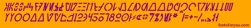 AurebeshCantinaItalic Font – Purple Fonts on Orange Background
