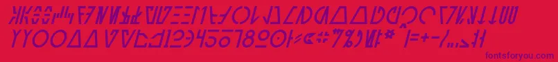 AurebeshCantinaItalic Font – Purple Fonts on Red Background
