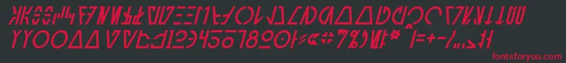 AurebeshCantinaItalic-fontti – punaiset fontit mustalla taustalla