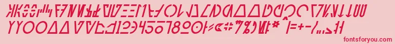 AurebeshCantinaItalic Font – Red Fonts on Pink Background