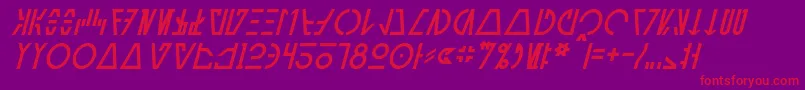 AurebeshCantinaItalic-fontti – punaiset fontit violetilla taustalla