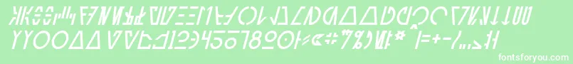 AurebeshCantinaItalic Font – White Fonts on Green Background