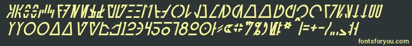 AurebeshCantinaItalic-fontti – keltaiset fontit mustalla taustalla