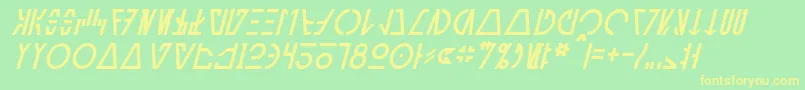 AurebeshCantinaItalic Font – Yellow Fonts on Green Background