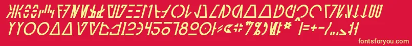 AurebeshCantinaItalic Font – Yellow Fonts on Red Background