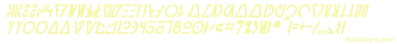 AurebeshCantinaItalic-fontti – keltaiset fontit valkoisella taustalla