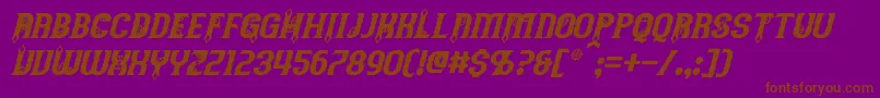 TimepieceItalic-Schriftart – Braune Schriften auf violettem Hintergrund