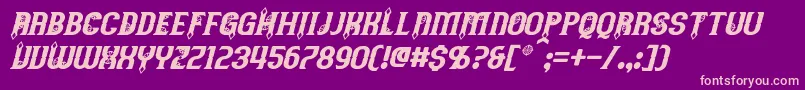 TimepieceItalic Font – Pink Fonts on Purple Background