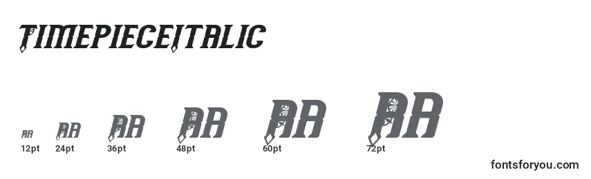 TimepieceItalic Font Sizes